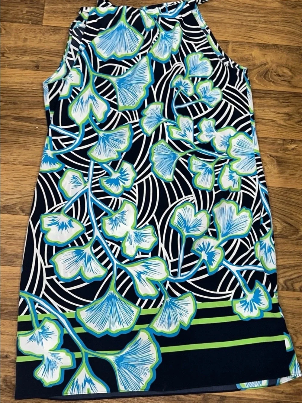 Crown & Ivy Floral Halter Tie Neck Sleeveless Lightweight Shift Dress L - Picture 4 of 7